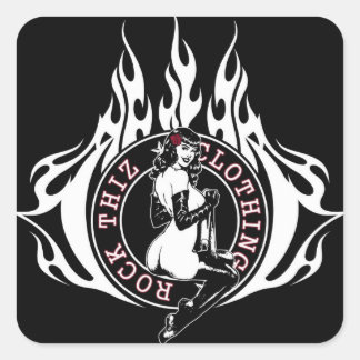 Adesivo Quadrado Rock Thiz Clothing Pinup Girl #3