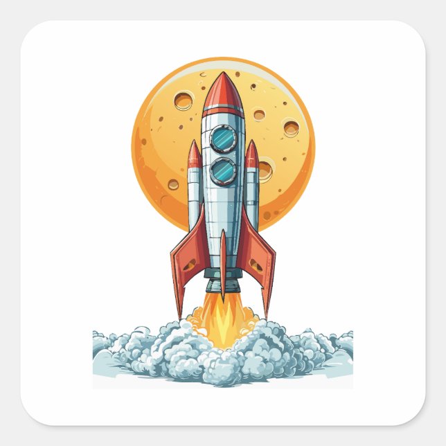 Adesivo Quadrado rocket (Frente)