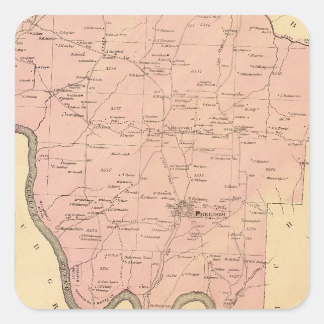 Adesivo Quadrado Rockland Township (Frente)