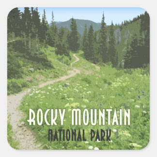 Adesivo Quadrado Rocky Mountain National Park Colorado Vintage