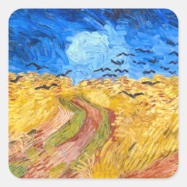 Adesivo Quadrado Roda com Corvos (1890) Pintura de Van gogh
