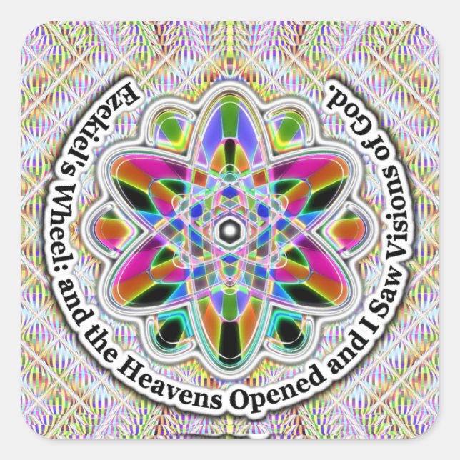 Adesivo Quadrado Roda de Ezekiel: Visões de Deus (Frente)
