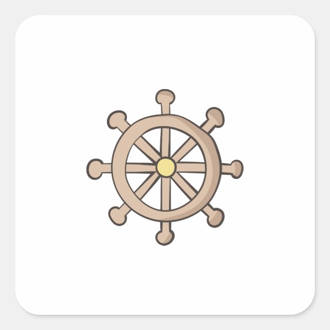 Adesivo Quadrado Roda do navio (Frente)