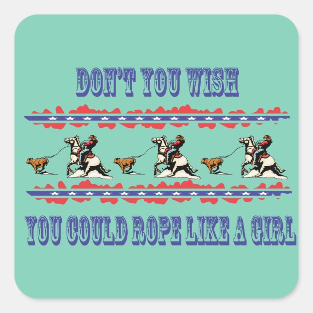 Adesivo Quadrado Rodeo-Stickers Calf Roping (Frente)