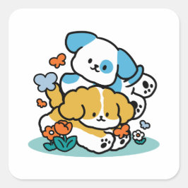 Adesivo Quadrado Rolando Para Maio Como Pups Felizes - Cachorro Pri