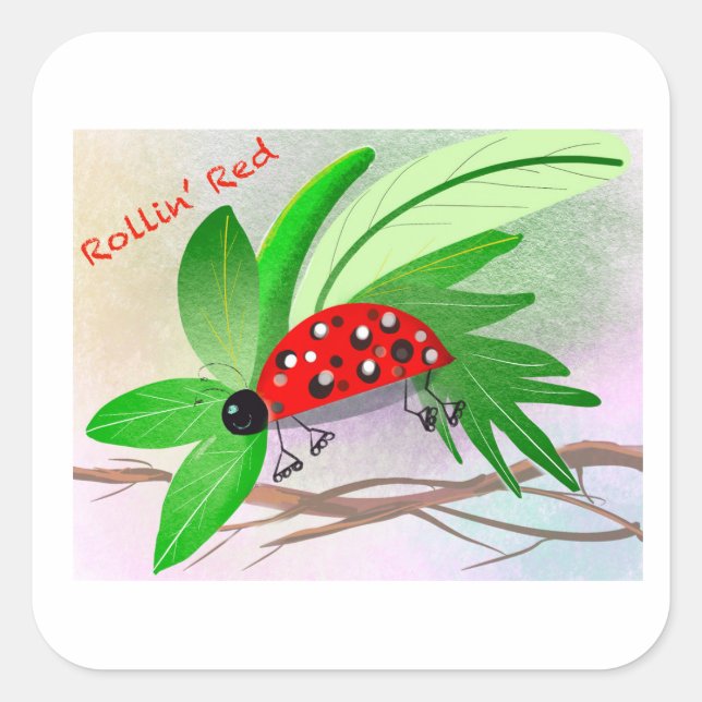 Adesivo Quadrado Rollin Ladybug (Frente)