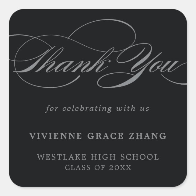 Adesivo Quadrado ROLO DE Agradecimento DE LETRA ELEGANTES E COM EST (Frente)