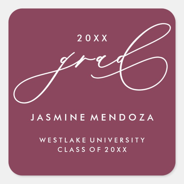 ADESIVO QUADRADO ROLO SIMPLES DE CALIGRAFIA PARA DIPLOMAS (Frente)