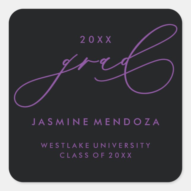 ADESIVO QUADRADO ROLO SIMPLES DE CALIGRAFIA PARA FORMATURA (Frente)