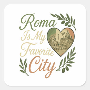 Adesivo Quadrado Roma é minha cidade favorita