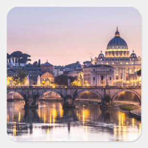 Adesivo Quadrado Roma Italia - catedral de St Peters