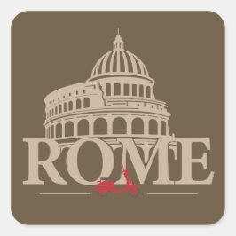 Adesivo Quadrado Roma Itália Europa