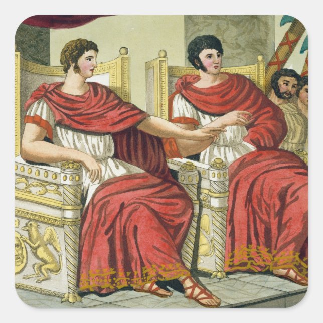 Adesivo Quadrado Roman Consuls, de L'Antica Roma, 1825 (cor) (Frente)