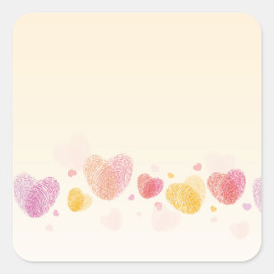 Adesivo Quadrado Romance Fingerprint Love Heart