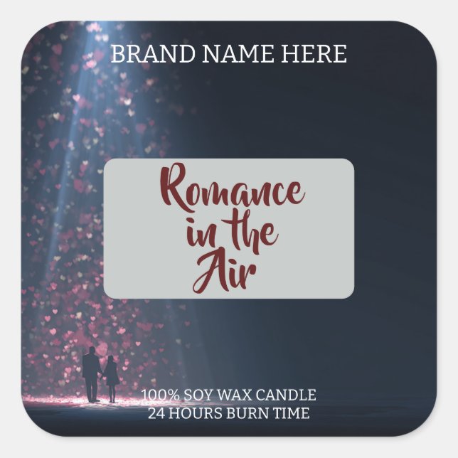 Adesivo Quadrado Romance in the Air Candle Label – Gothic & Elegant (Frente)