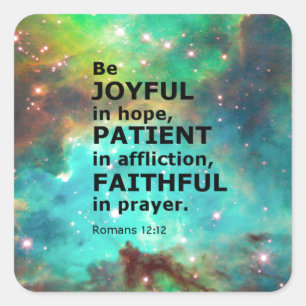 Adesivo Quadrado Romanos 12:12