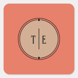 Adesivo Quadrado Romântica Vintage Inspirou Casamento de Corais Mud