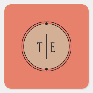 Adesivo Quadrado Romântica Vintage Inspirou Casamento de Corais Mud