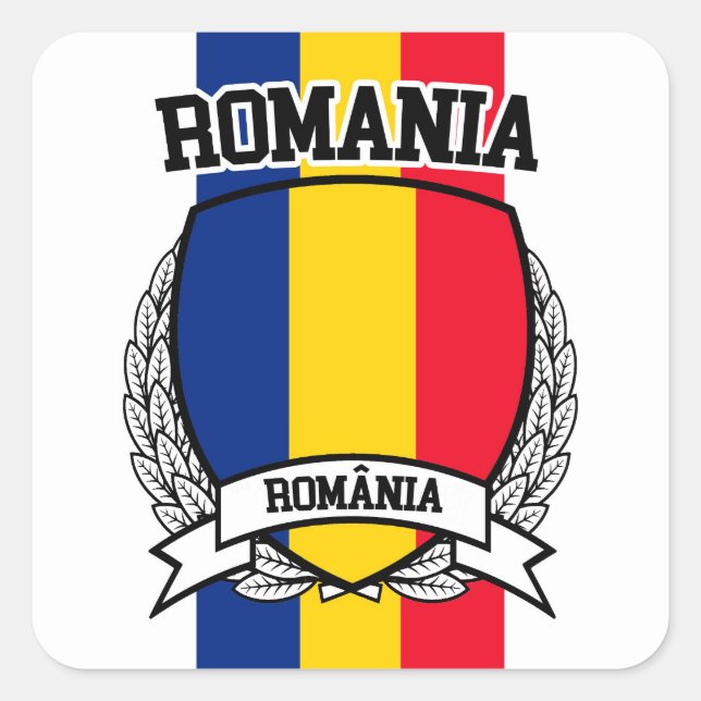 Adesivo Quadrado Romênia (Frente)