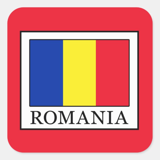 Adesivo Quadrado Romênia (Frente)
