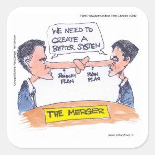 Adesivo Quadrado Romney Ryan Pinóquio Fusão Funny Gifes & Camiset