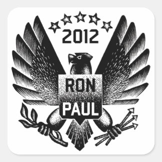 Adesivo Quadrado Ron Paul 2012 Black Eagle