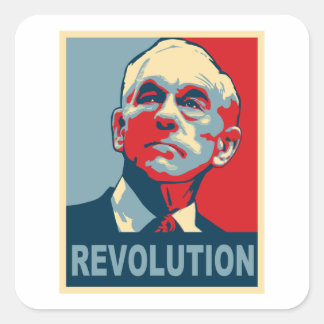 Adesivo Quadrado Ron Paul Revolution