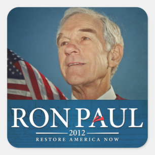 Adesivo Quadrado Ron Paul Sticker Set