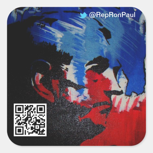 Adesivo Quadrado Ron Paul Sticker [Twitter] (Frente)