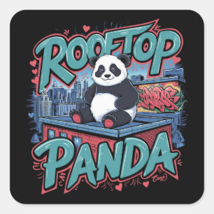 Adesivo Quadrado Rooftop Panda