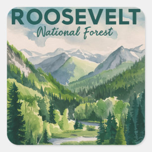 Adesivo Quadrado Roosevelt Viagem de Aquarela Florestal Nacional