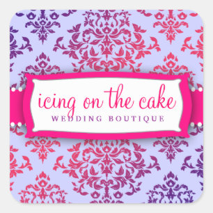 Adesivo Quadrado Rosa da cereja sobre o bolo 311 & lavanda 2