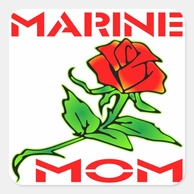 Adesivo Quadrado ROSA da USMC Marine Mãe (Frente)