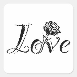 Adesivo Quadrado Rosa de amor