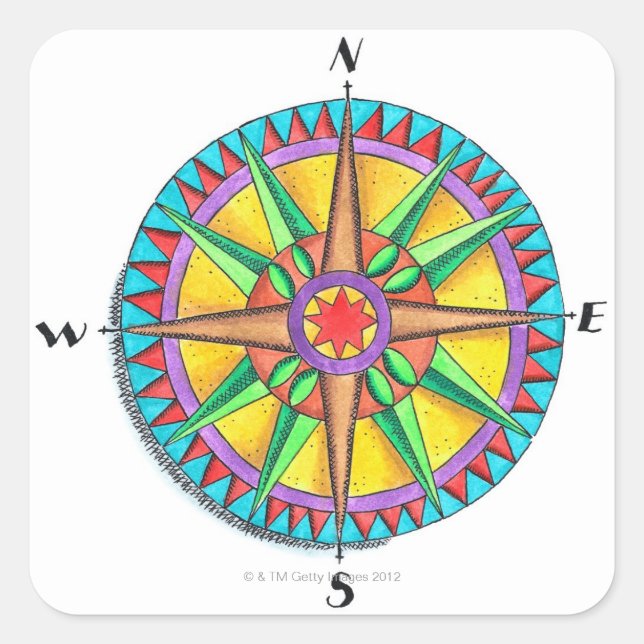 Adesivo Quadrado Rosa de Compass (Frente)