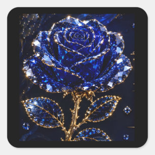 Adesivo Quadrado Rosa de Cristal Dourada Azul Real