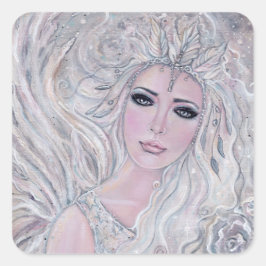 Adesivo Quadrado Rosa do Angel Winter por Renee Lavoie