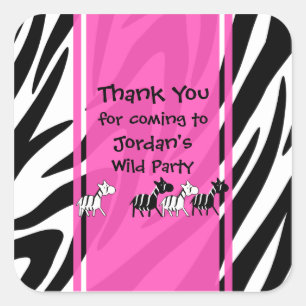 Adesivo Quadrado Rosa do partido selvagem