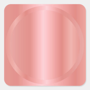 Adesivo Quadrado Rosa Elegante Personalizado Dourado Adicionar seu