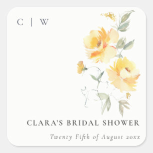 Adesivo Quadrado Rosa Flor de Água Colorida Amarela Verde Chuva de 