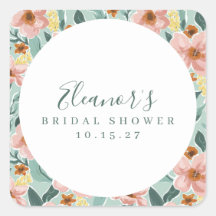 Rosa Floral Script Noiva Mint Sage Personalizado B