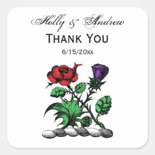 Adesivo Quadrado Rosa Heráldico e Casaco de Ataque de Braços Cor 