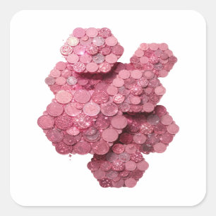 Adesivo Quadrado Rosa MOEDAS ROSAS Craft