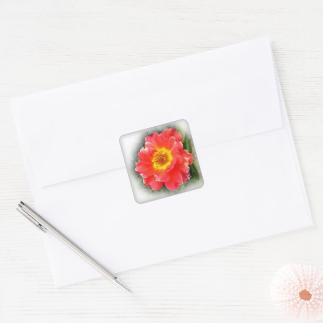 Adesivo Quadrado Rosa no outono (Envelope)