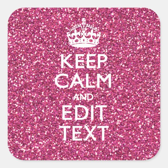 Adesivo Quadrado Rosa personalizado mantenha calma decor (Frente)