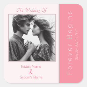 Adesivo Quadrado Rosa Pink Forever Inicia Casamento Fotográfico Mod