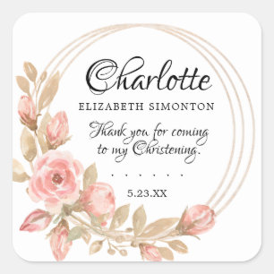 Adesivo Quadrado Rosa Rosa Rosa Floral Personalizada Cristal