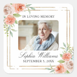 Adesivo Quadrado Rosa Rosa Rosa Rosa Rosa Rosa e Dourada Vinheta Fu