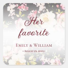 Adesivo Quadrado Rosas Amarelas Cor-de-Água Rosa,borradas,desfocada