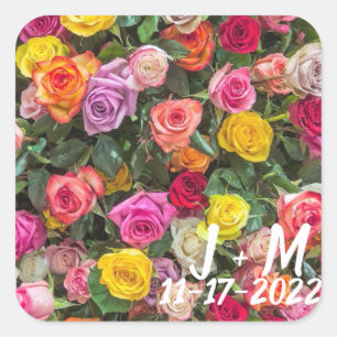 Adesivo Quadrado Rosas de casamento
